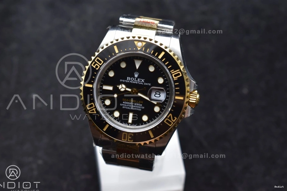 V3 Edition YG SS Tone Bracelet on Sea-Dweller Black GMF Best Two A2824 SS YG Dial 126603 1120